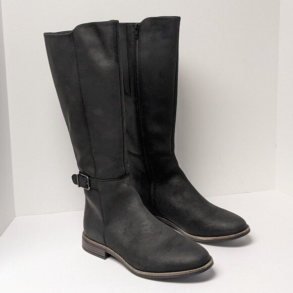 Clarks Camzin Branch Knee High Boots, Black, Women's Wide